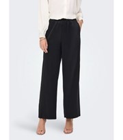 ONLY Black Satin High Waist Trousers